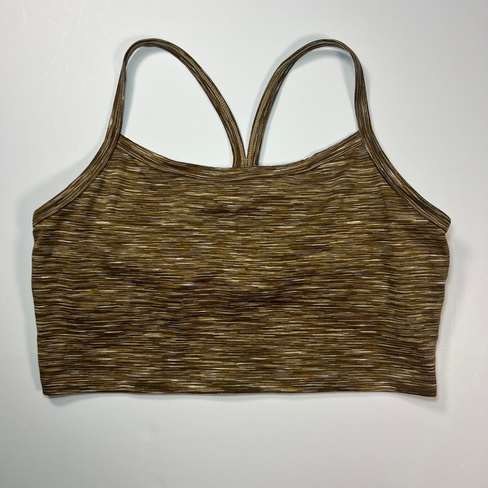 OFFLINE by Aerie Sports Bra Women XXL Brown Space Dye The Hugger Recharge Top